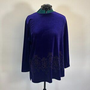 Vintage Diane von Furstenberg Purple Velour Top